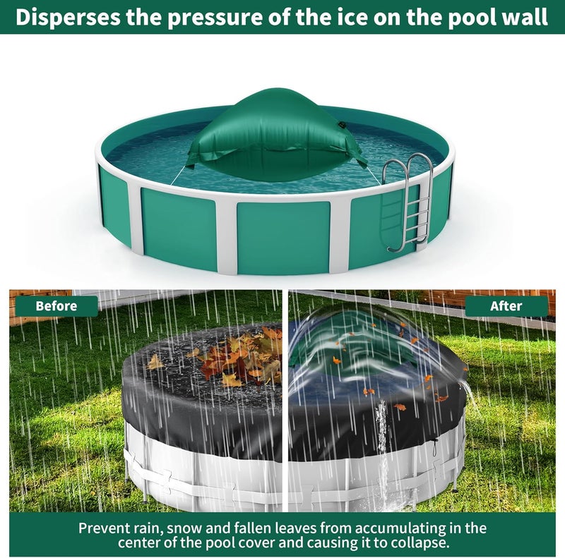 CACSPS Pool Pillow for for Above Ground Pools, 4x8 Ft Pool Air Pillow for Closing Winter Pool Winterizing Kit for Ground Pool, 0.5mm PVC Material, 2X 16.5Ft Rope (Green) - Image 3